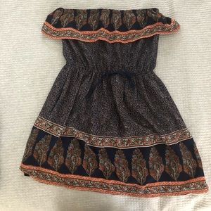 Boho strapless dress